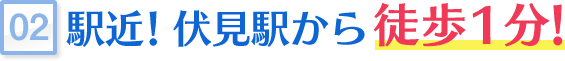 駅近！伏見駅から徒歩1分！