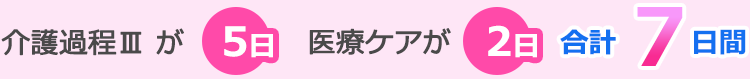 介護家庭Ⅲが6日　医療ケアが3日　合計9日間